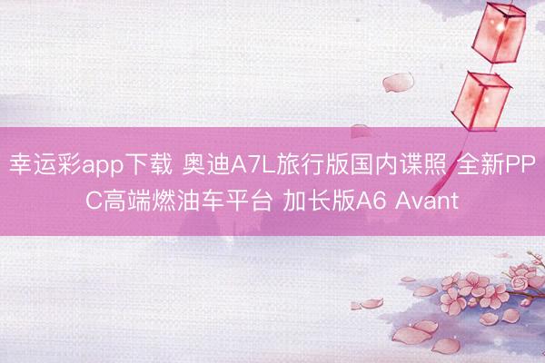幸运彩app下载 奥迪A7L旅行版国内谍照 全新PPC高端燃油车平台 加长版A6 Avant