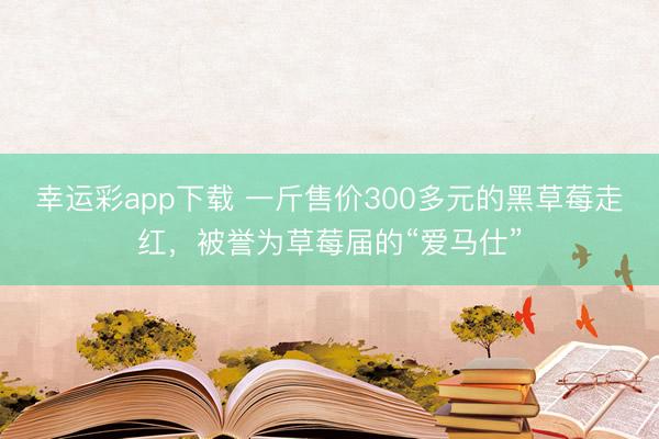 幸运彩app下载 一斤售价300多元的黑草莓走红,被誉为草莓届的“爱马仕”